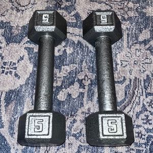 Two metal 5 lb. weights